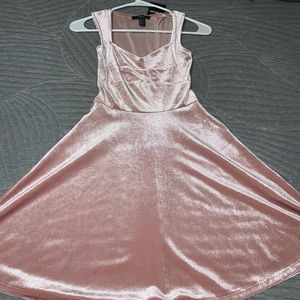 Light pink velvet dress